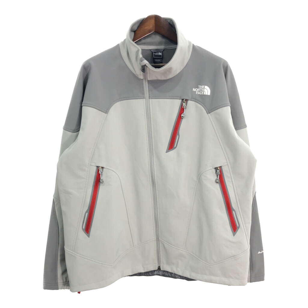 THE NORTH FACE ノースフェイス ソフトシェルジャケット アウトドア 大きいサイズ ライトグレー (メンズ XXL) 中古 古着 R6583