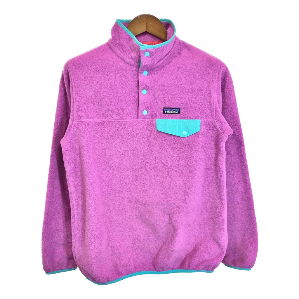 patagonia パタゴニア SYNCHILLA シンチラ スナップT フリースジャケット アウトドア ワンポイントロゴ (レディース M) 中古 古着 R7554