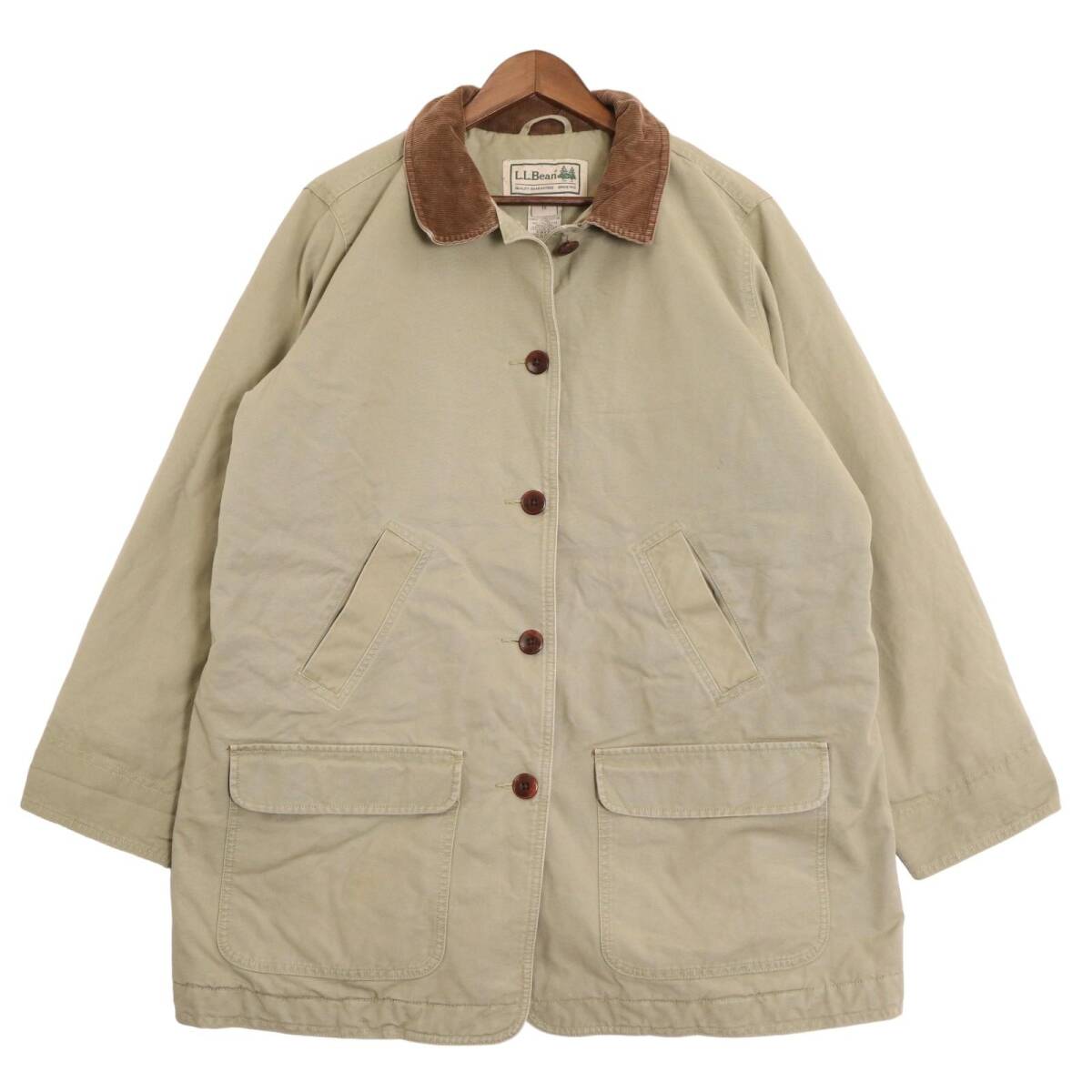 パリコレクション エルエルビーン L.L.Bean 90年代 中綿 A0692 古着 中古 XL) (レディース ベージュ アウトドア ハンティングジャケット 女性用