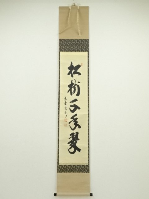 ys6955427; 宗sou 大徳寺　長谷川寛州筆　「松樹千年翠」一行書　肉筆紙本掛軸（共箱）