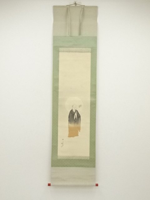 ys6967398; 宗sou 昭和7年 荒川静渕筆 善導大師 肉筆絹本掛軸（共