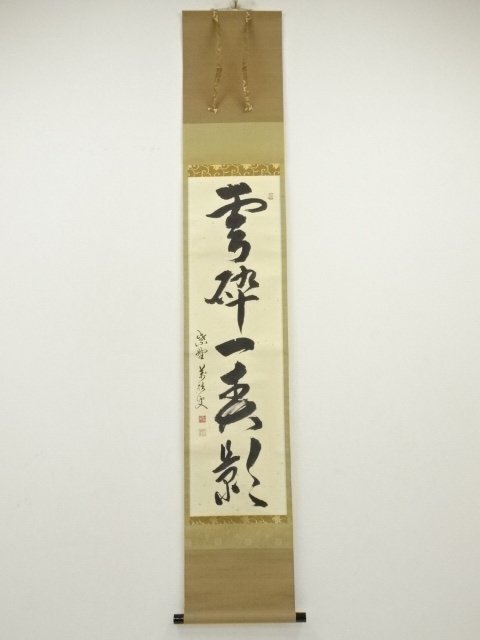ys7016425; 宗sou 大徳寺　山口大痴（萬拙）筆　「雲砕一青影」一行書　肉筆紙本掛軸（共箱）