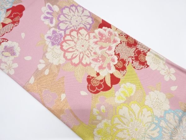 夏帯 袋帯 絽 唐織 花柄模様 網代木 金銀糸 KO-1374 0739f251c61a68a8e08eb35e0d69c7