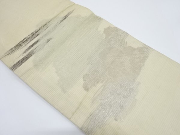 ys7083004; 宗sou 絽霞に松模様織り出し丸帯（材料）【アンティーク】【着】