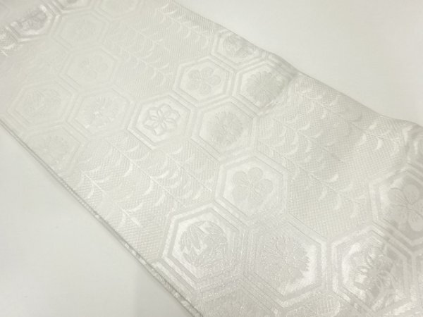 ys7121621; 宗sou 花亀甲に柳模様織出し踊り帯（着用可）【アンティーク】【着】