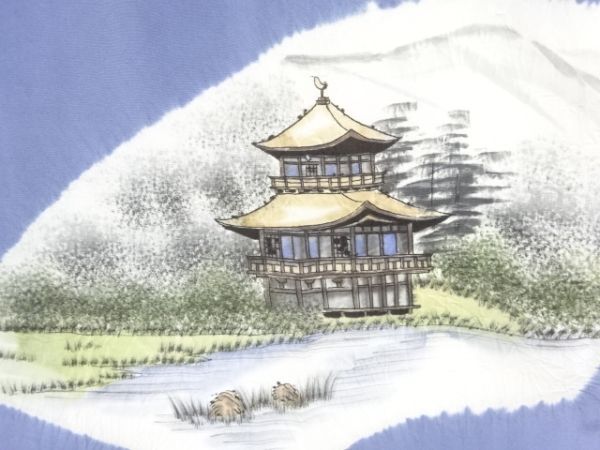 ys7126275; 宗sou 絞り金閣寺模様男物長襦袢【アンティーク】【著】
