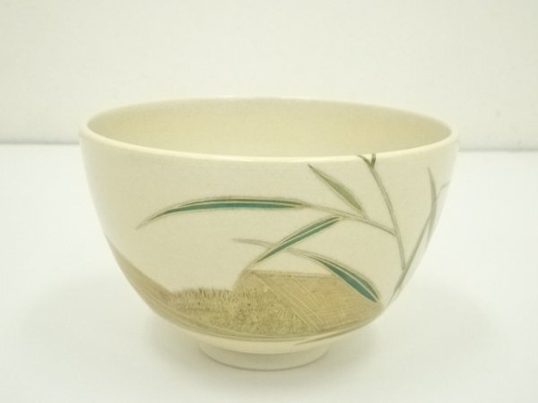 ys6985141; 宗sou 京焼 清閑寺窯 杉田祥平造 色絵柴舟画茶碗（共