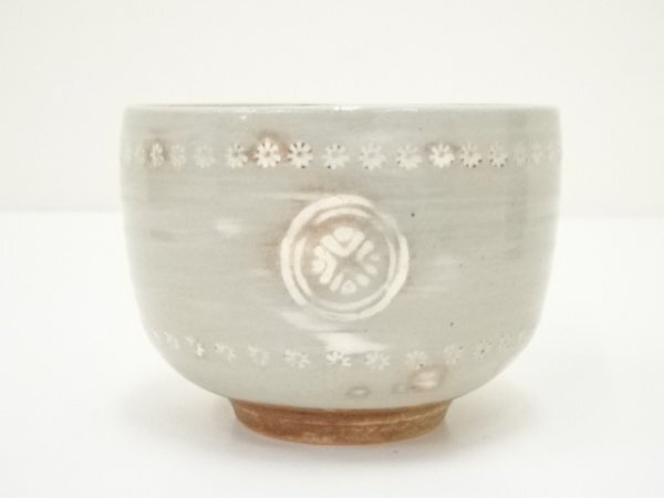 ys7040280; 宗sou 京焼　河合瑞豊造　御本三島茶碗（共箱）【道】