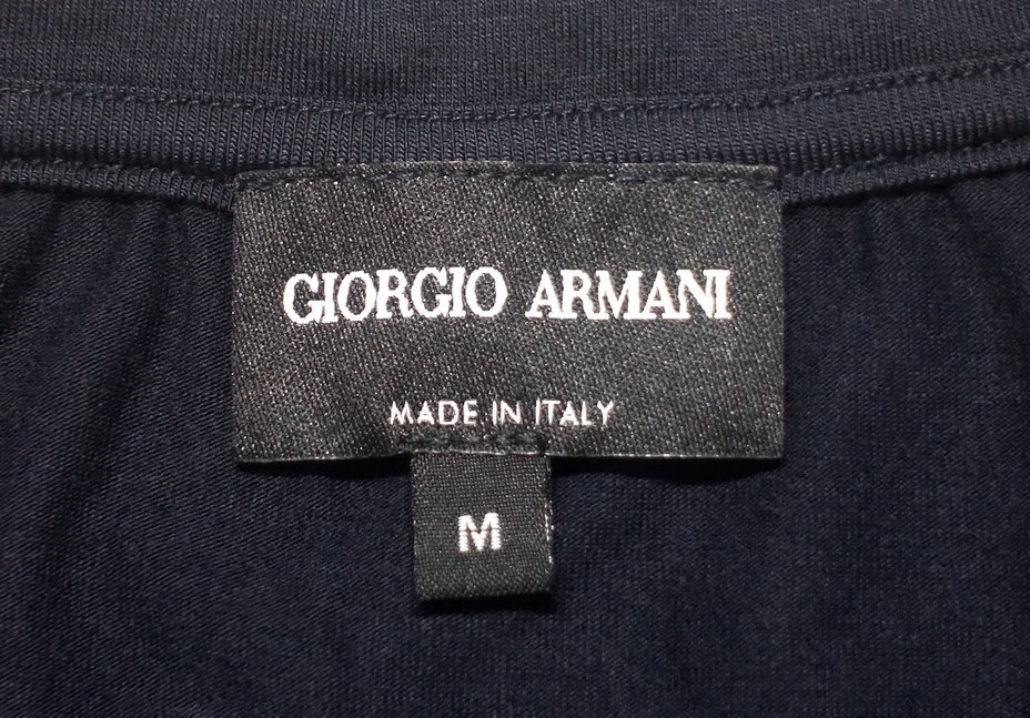 新品同様 未使用 限定 GIORGIO ARMANI ジョルジオアルマーニ ポートレートフォト Tシャツ ダークネイビー ビスコース メンズ M