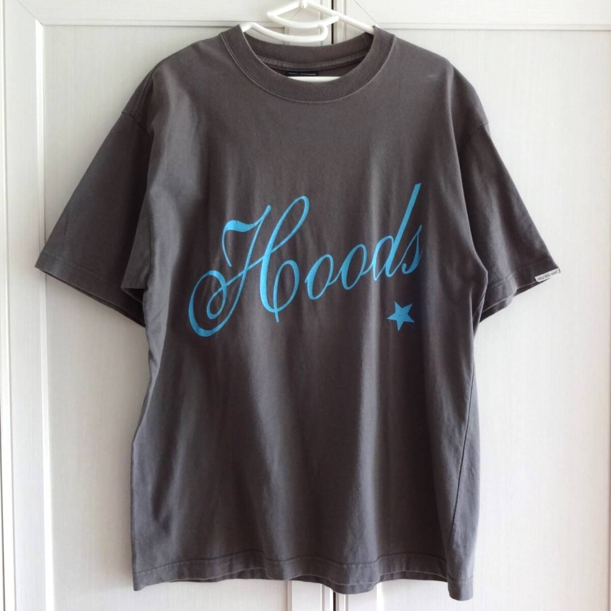 ネイバーフッド Hoods ロゴ 半袖Tシャツ 灰 M■NEIGHBORHOOD salvation 2002年製 グレー 水色■裏原宿