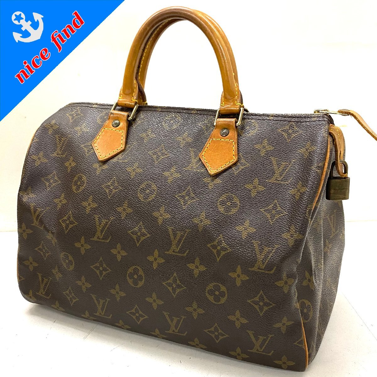 ◆ルイ ヴィトン LOUIS VUITTON◆モノグラム スピーディ30 M41526/VI1923 ハンドバッグ ミニボストン ブラウン PVC レザー レディース