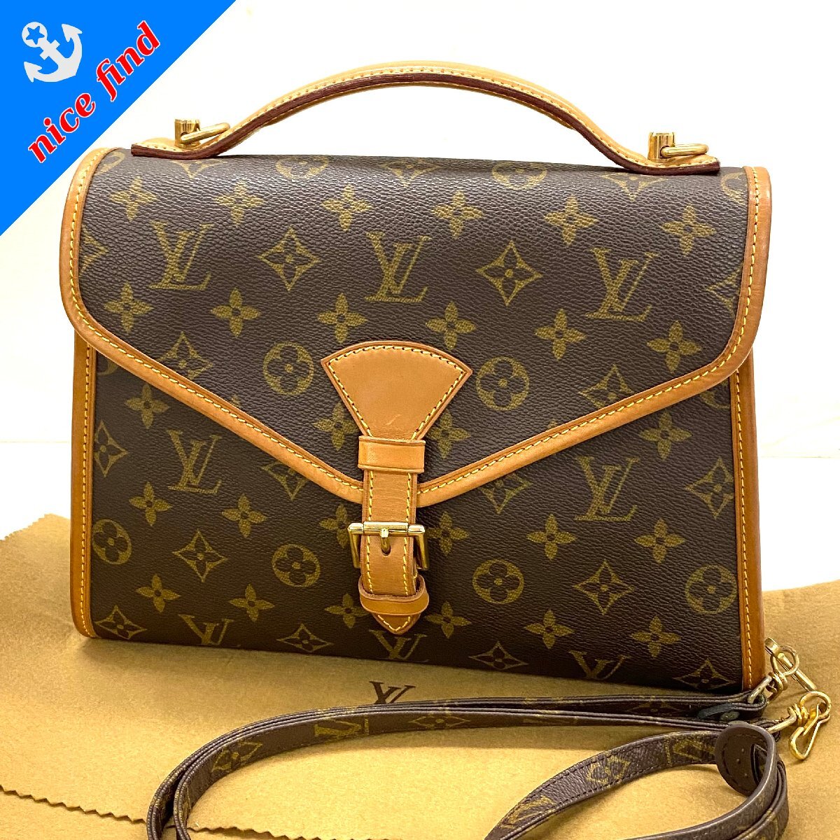 ◆ルイ ヴィトン LOUIS VUITTON◆モノグラム ベルエア M51122 ハンドバッグ ショルダーバッグ ブラウン PVC レザー レディース 保存袋付き