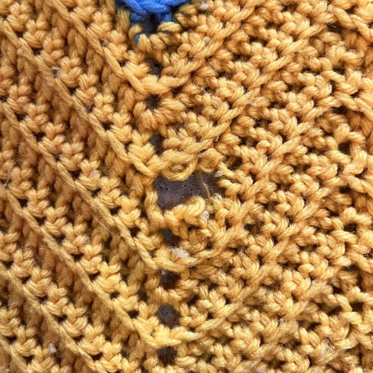 【1970s USA vintage】グラニーブランケット クロシェ スクエア 1970s USA vintage】グラニーブランケット クロシェ スクエア