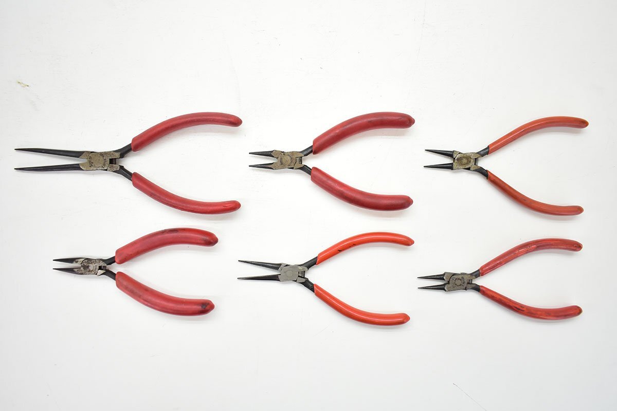 旧ロゴ Snap-on ロングノーズ プライヤー 6点[スナップオン][アンダーバー][電工][ラジオペンチ][ニードル][工具][ハンドツール]25M