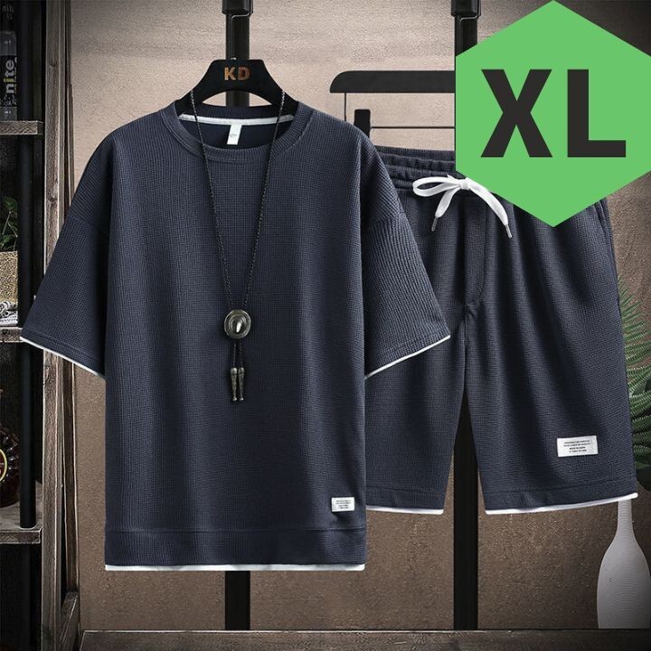 大 メンズ セットアップ 灰 XL 半袖 半ズボン 部屋着 パジャマ