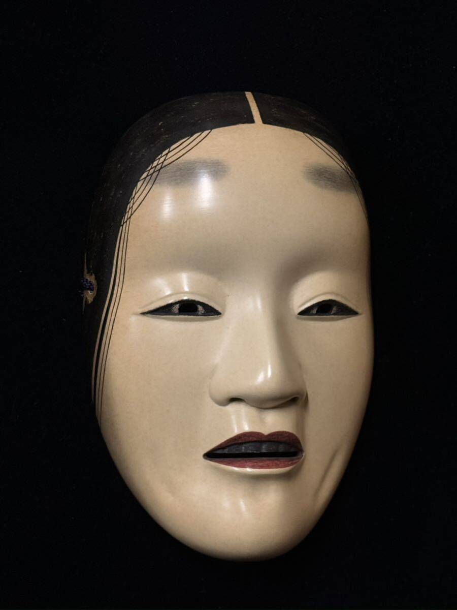 能面　能楽　雅楽　木彫　小面　在銘　C　R6871 能面 能楽 雅楽 木彫 小面 在銘 C R6871 Yahoo!オークション - 【 能面