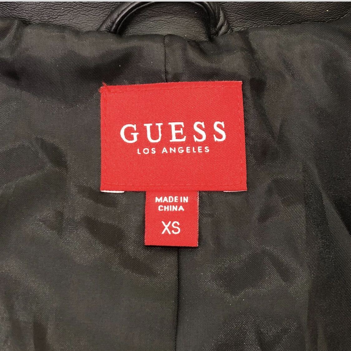 GUESS ゲス レザージャケット XSサイズ レディース アウター ライダース ジャケット ブラック 黒