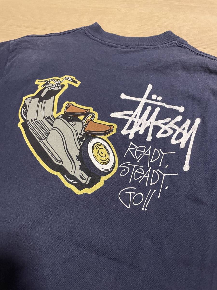 L 状態良し】stussy old Tシャツ 80s 90s 白タグ ベスパ ローマ L 状態良し】stussy old Tシャツ 80s 90s 白タグ ベスパ ローマ