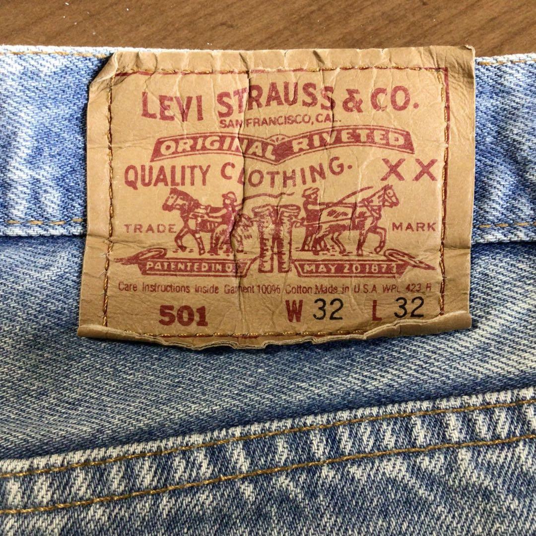 92年USA製リーバイス501 赤文字 W32 股下73cm ペイントデニム 92年USA製リーバイス501 赤文字 W32 股下73cm ペイントデニム