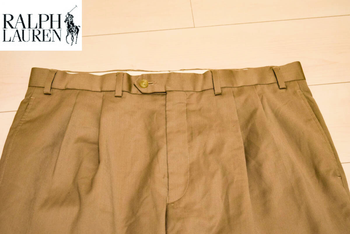 ラルフローレン 高級 カシミア ウール 上質手触り オールシーズン スラックス パンツ W36 L32 XL (J0082105)