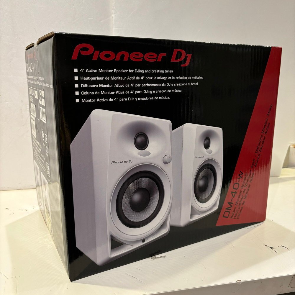 ★1000円スタート！【新宿ALTA】PIONEER DJ-アンプ 内蔵 モニター・スピーカー DM-40 白(DM40W)