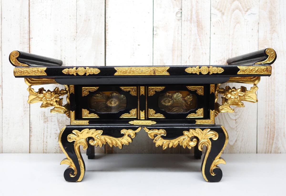 伝統工芸 工芸美術 仏教美術 *高級豪華大型仏具*経机 前机 経 伝統工芸 工芸美術 仏教美術 *高級豪華大型仏具*経机 前机 経
