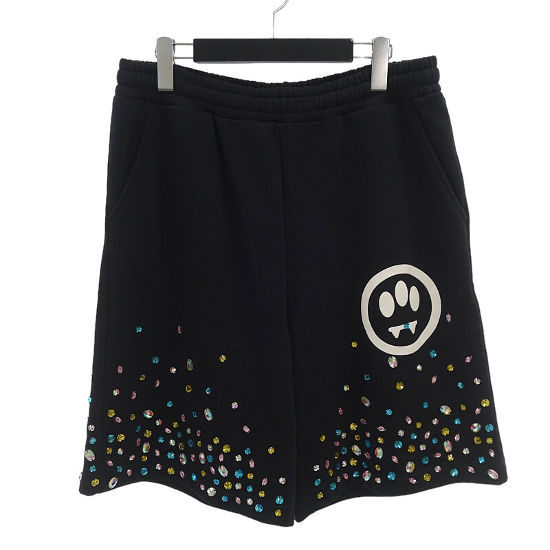 【特別価格】バロウ CRYSTALS PANTS クリスタル スウェット ハーフ パンツ ブラック メンズL