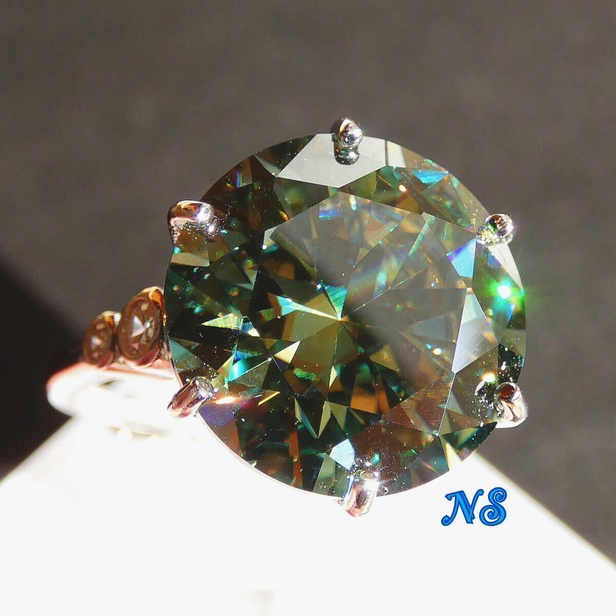 モアサナイト ダイヤモンド リング 指輪 10ct 14mm ソリティア モアサナイト ダイヤモンド リング 指輪 10ct 14mm ソリティア