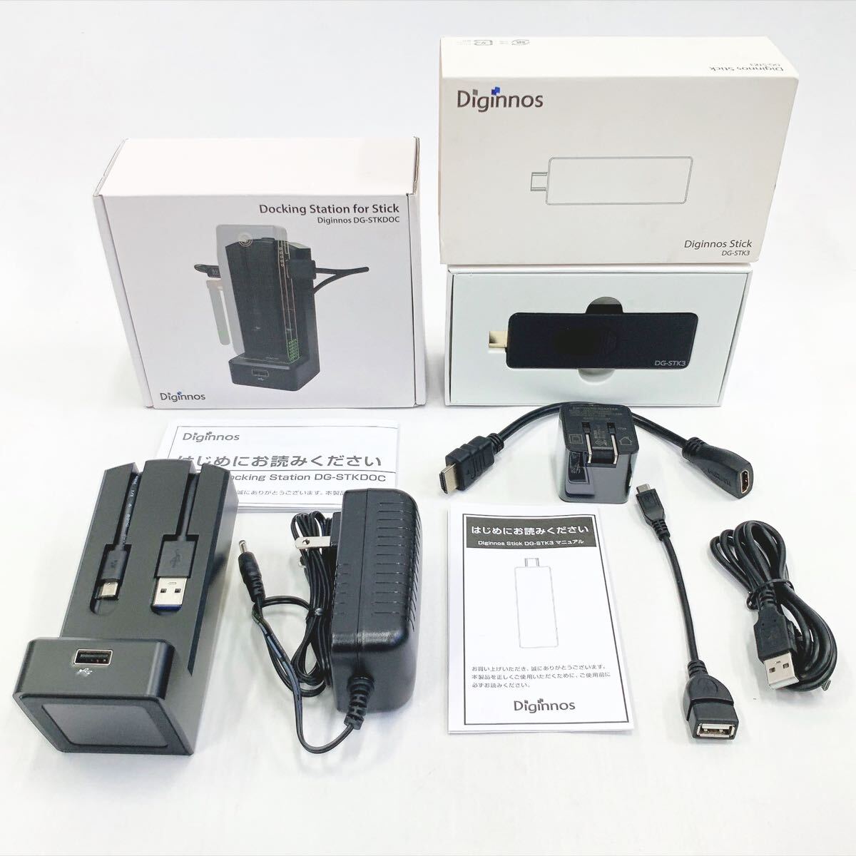 未使用品 Diginnos デジノス DG-STK3 スティック型PC パソコン用品/DG-STKDOC ドッキングステーション まとめて2点 ドスパラ R店0721☆