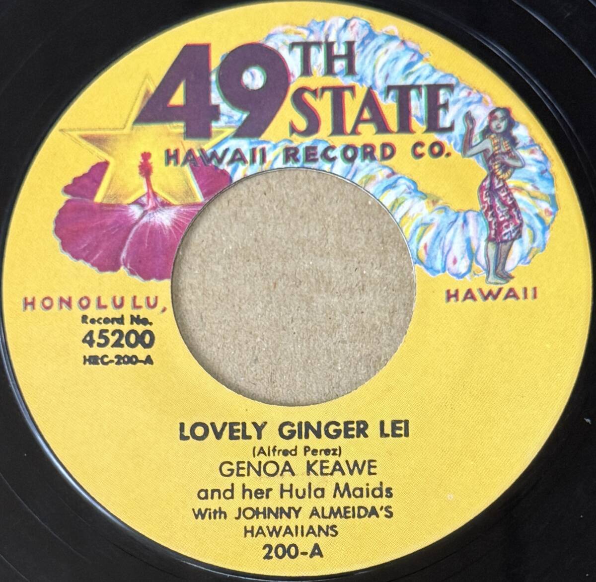 Hapa Haole Hawaii 45RPM【45200】Lovely Ginger Lei - Genoa Keawe And Her Hula Maids ... / Medley Of Hulas - Genoa Keawe's ...