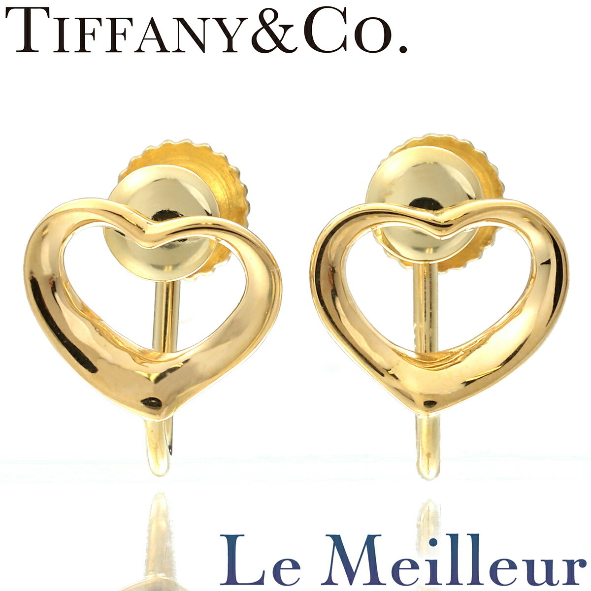 ティファニー エルサ・ペレッティ オープンハートイヤリング K18 TIFFANY&Co. 中古 プレラブド 返品OK_画像1