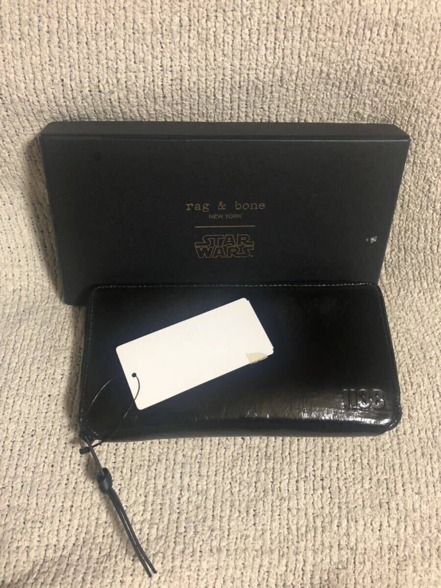 新品未使用 rag&bone/ラグ&ボーン 17年STARWARS最後のジェダイ公開記念コレクション W276108SW/VADER ジップアラウンド レザー長財布 黒