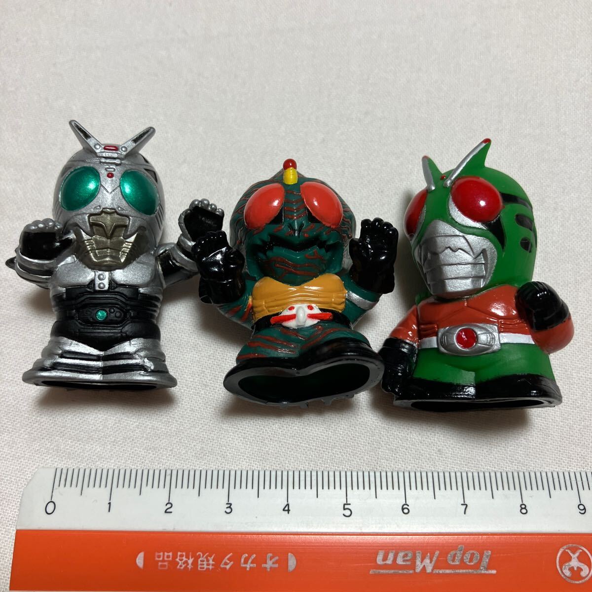 仮面ライダー 指人形 フィギュア ソフビ 3体セット アマゾン　スカイライダー　シャドームーン