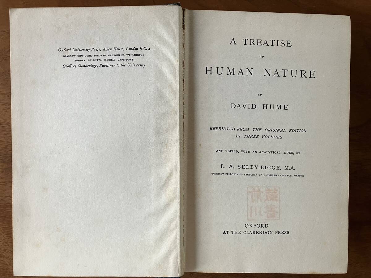 ヒューム 人間本性論 David Hume A Treatise of Human Nature ヒューム 人間本性論 David Hume A Treatise of Human Nature