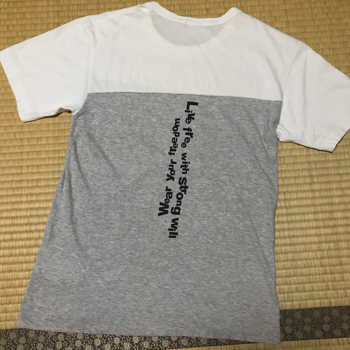 COMME des GARCONS HOMME PLUS 半袖Tシャツ Tee カットソー　コムデギャルソン　オム　プリュス　Live free with strong メッセージtee