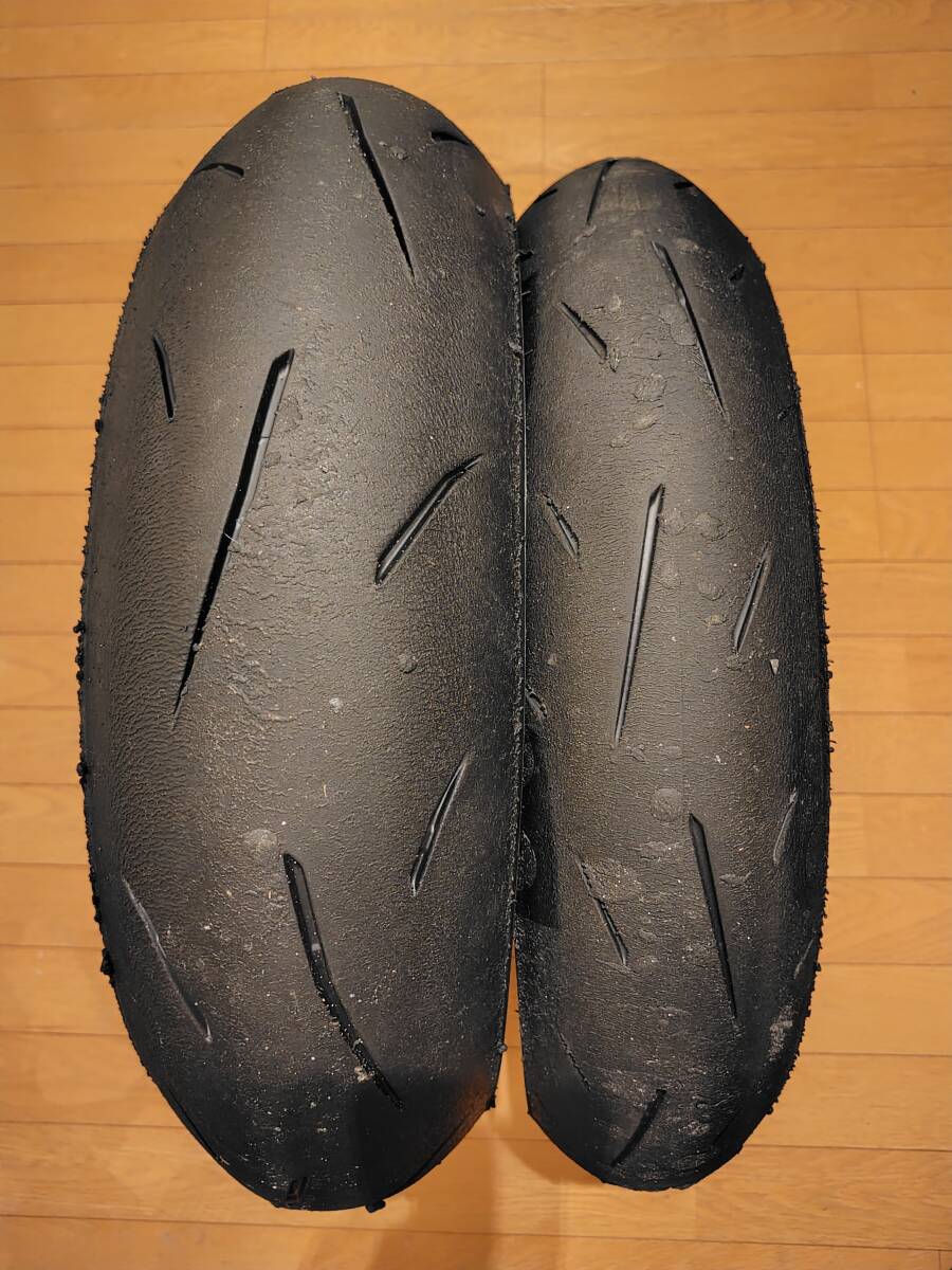 DUNLOP α-13SP 110/70R17 150/60R17 CBR250RR YZF-R25 YZF-R3 NINJA250 ZX-25R 中古バイクタイヤ バリ山 0822 3321　②