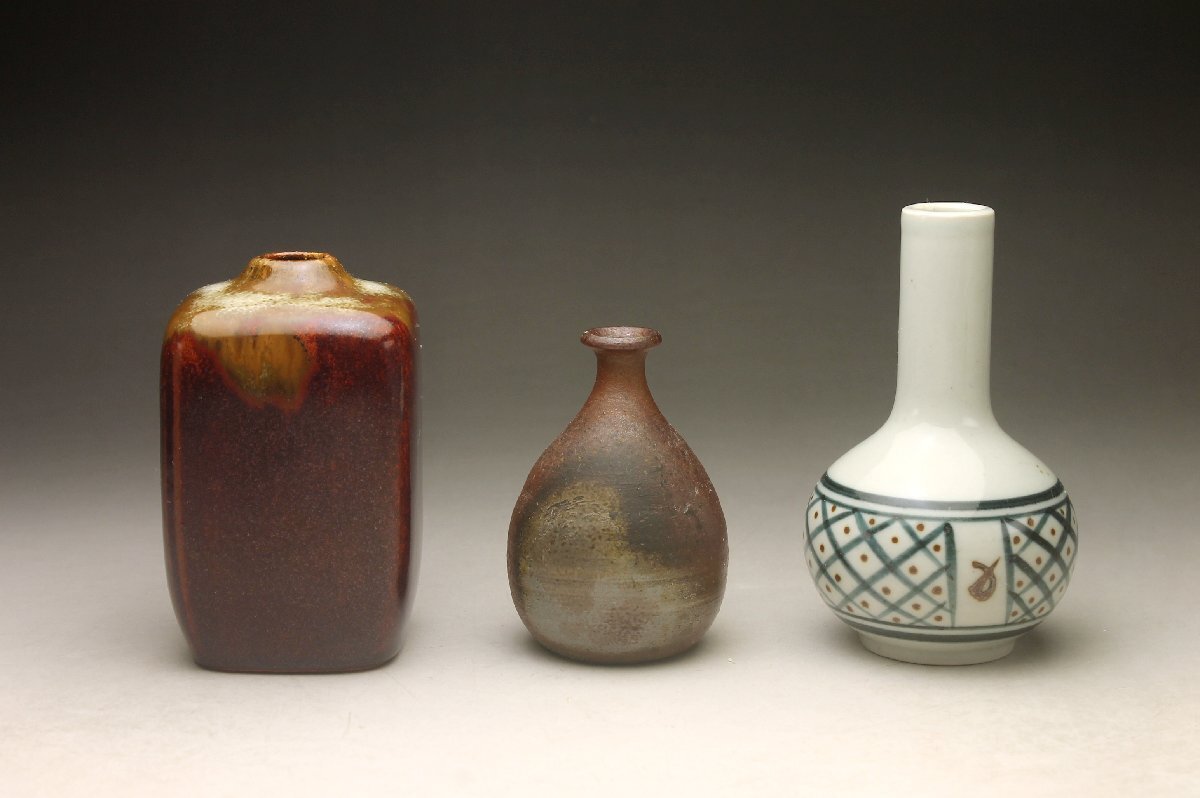 [ более .] Kyoyaki Bizen Arita . Mini ваза для цветов 3 пункт * один колесо .. инструмент нет царапина прекрасный товар < включение в покупку возможно >