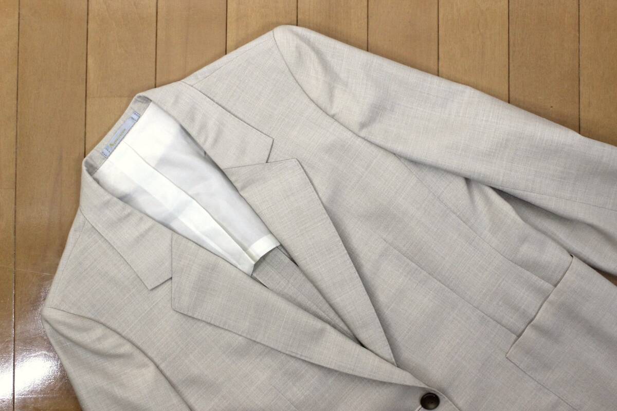 【新品同様】アクアスキュータム スカートスーツ 上9 下11 ★未使用に近い★ 上M 下L 麻混ウール tqe Aquascutum 春夏 新品定価38,000円