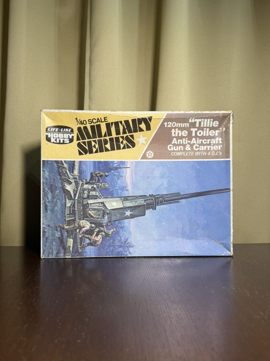 【C25-13】ジャンク品　1/40 09657 120mm ティリー・ザ・トイラー対空砲とキャリア