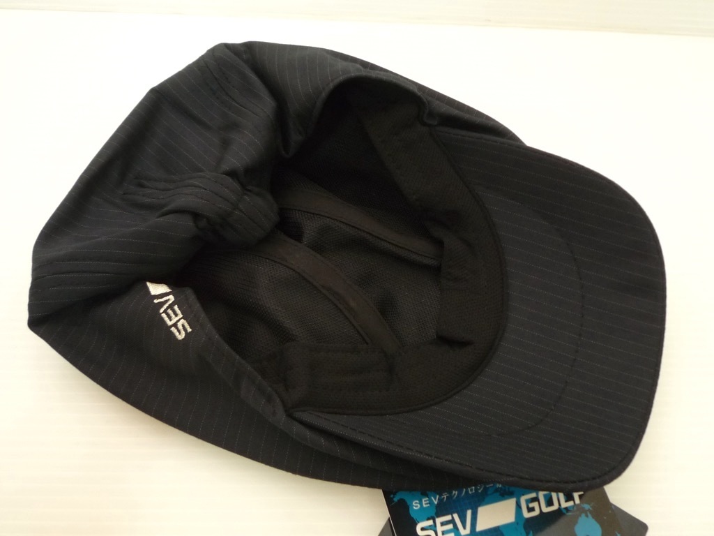 新品 SEV GOLF セブ ゴルフ ハンチング帽 特許取得技術(shù)SEV採(cǎi)用 帽子 黒 Sizeフリー ワークキャップ バランス 集中力 身體回転スムーズに②