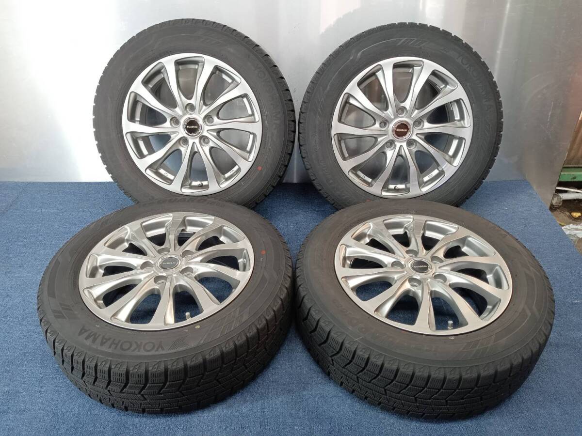 ★8分山★20年製★ ヨコハマ iG60 205/60R16　社外ホイール 16×6.5J +54 5H-114.3 4本セット スタッドレス ノア・ヴォクシー等　G15