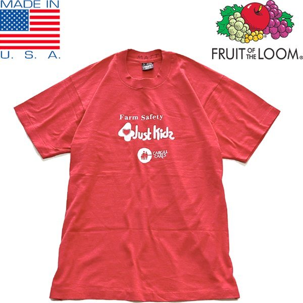 1点物◆USA製ビンテージ90sフルーツ赤プリントTシャツ古着メンズL/XLレディースOKアメカジ90sストリートスポーツ中古ビッグブランド373173