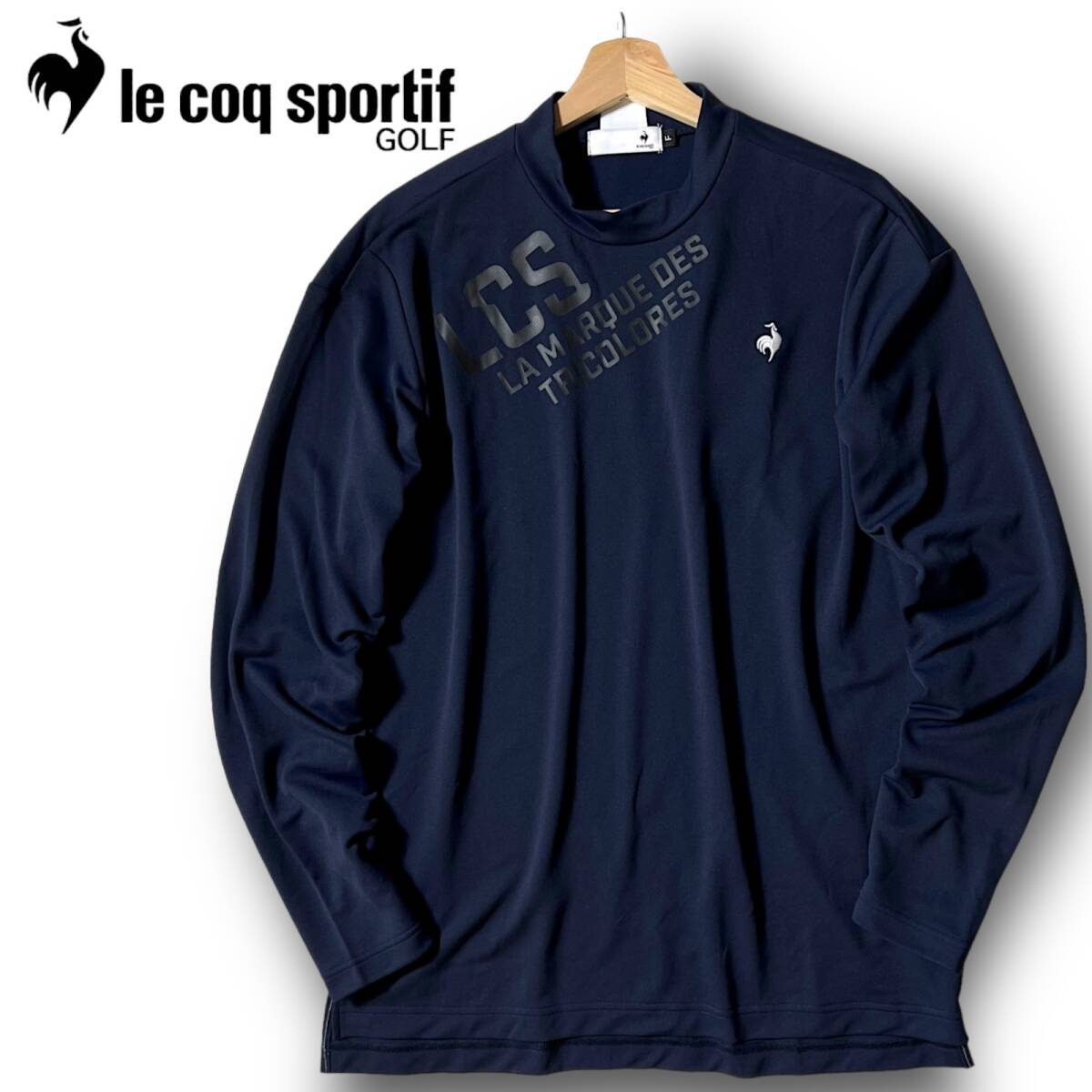 新品 le coq sportif ルコック ゴルフ 吸汗速乾 UVカット加工 ストレッチ 長袖 モックネックシャツ ゴルフウェア LL XL 通年仕様 ◆B4051