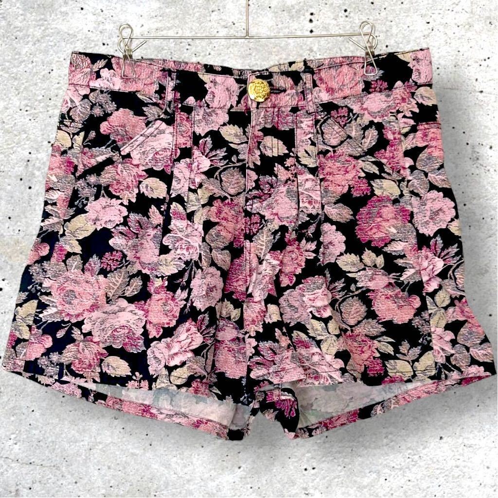 【0371】キュロット 短パン 花柄 (M)160 サイズショートパンツ ハーフパンツ 花