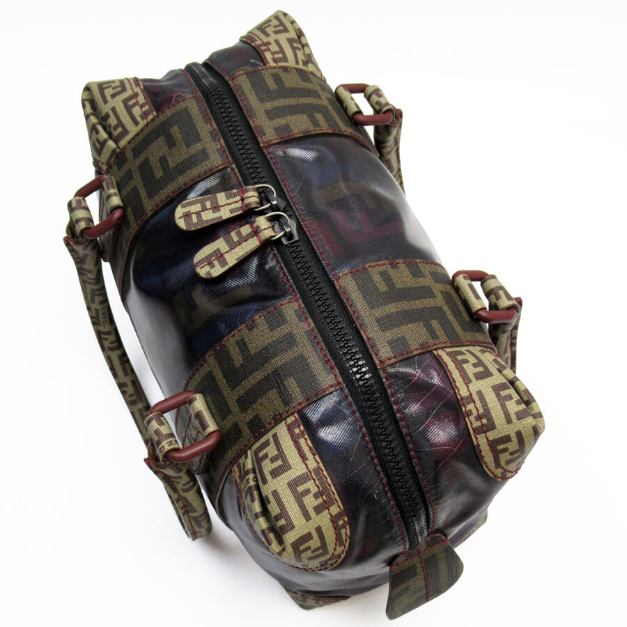 フェンディ FENDI ハンドバッグ PVCコーティングキャンバス ブラウン系 t19421f