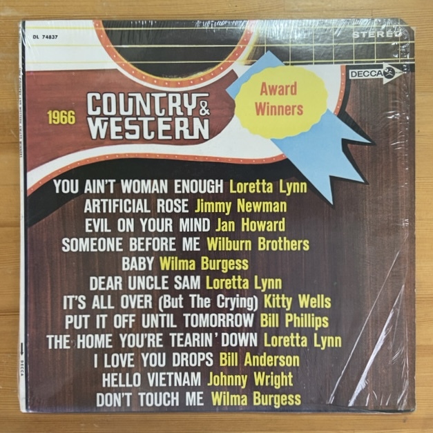 フォーク & カントリー V.A. 1966 COUNTRY & WESTERN AWARD WINNERS LP