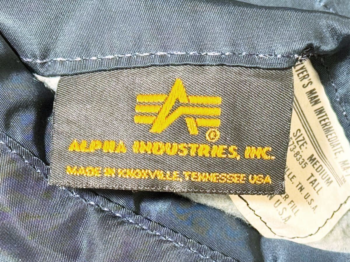 90s USA製 M TALL ALPHA MA-1 (アルファ ネイビー 紺色 JKT 90s USA製 M TALL ALPHA MA-1 (アルファ ネイビー 紺色 JKT
