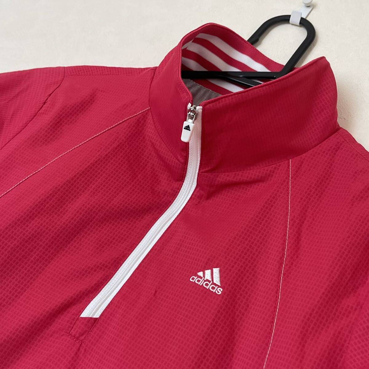 超美品 adidas(アディダス)テーラーメイド レディース ゴルフ ジャケット S(T158.B80cm)使用3回 半袖 レッド スポーツ アウトドア ブルゾン