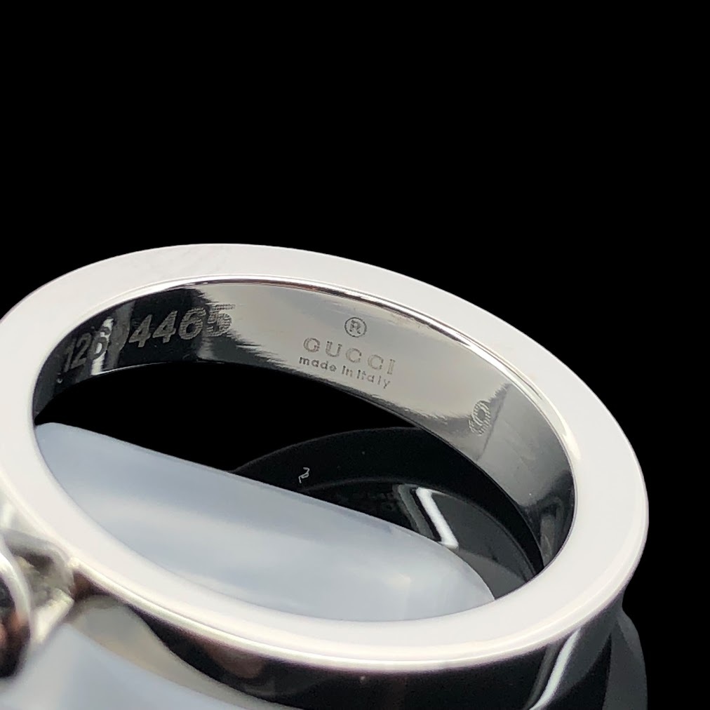 【ITQDG6WZVJXW】 美品 GUCCI グッチ 一粒ダイヤ Pt950 リング 6.8g ＃9_画像3