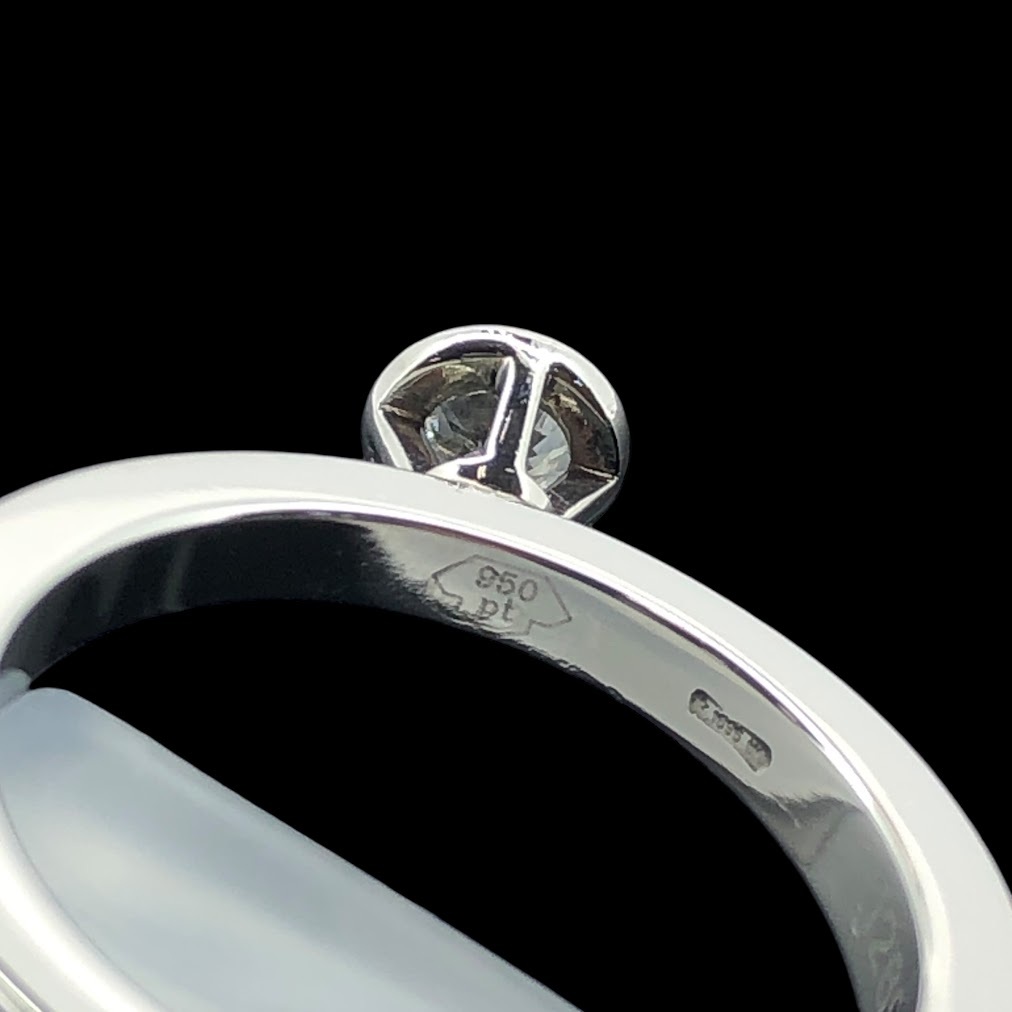 【ITQDG6WZVJXW】 美品 GUCCI グッチ 一粒ダイヤ Pt950 リング 6.8g ＃9_画像4